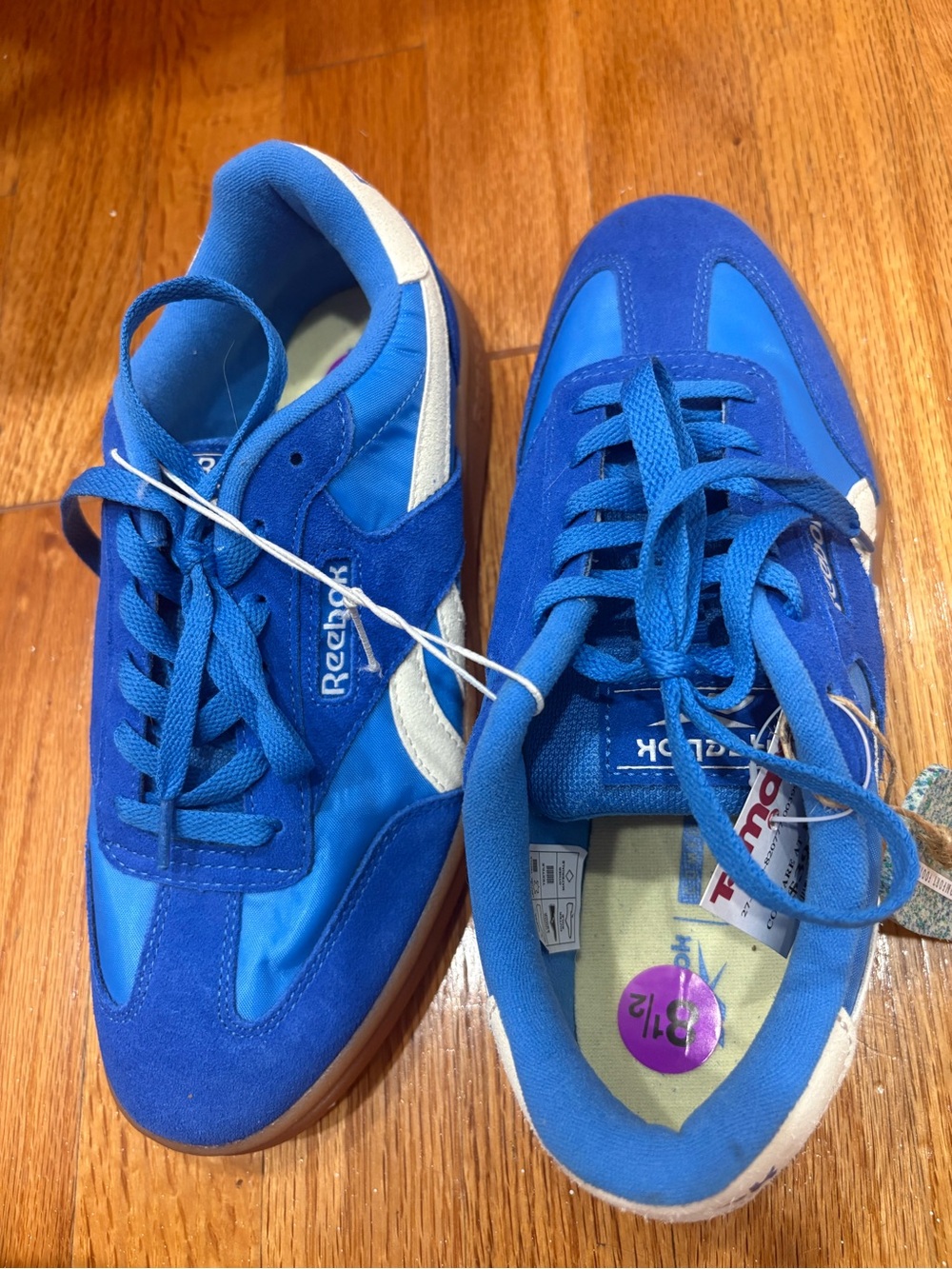 Reebok Royal Blue Suede & Nylon Sneakers with White Accents